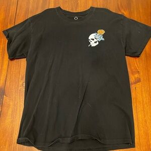 Black Graphic T-Shirt with Skull Design